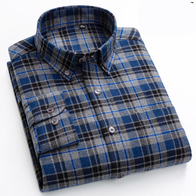 Camisa de Cuadros de Algodón Peinado para Hombre - Image 13