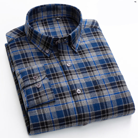 Camisa de Cuadros de Algodón Peinado para Hombre - Image 13