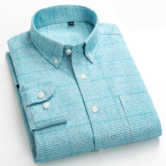 Camisa de Cuadros de Algodón Peinado para Hombre - Image 11