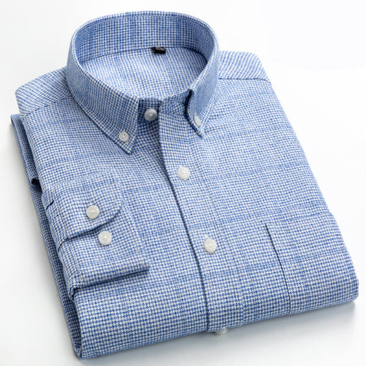 Camisa de Cuadros de Algodón Peinado para Hombre - Image 10
