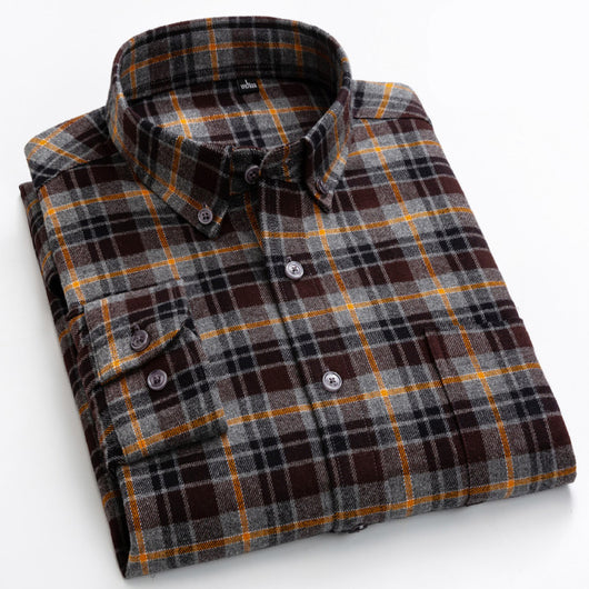Camisa de Cuadros de Algodón Peinado para Hombre - Image 12