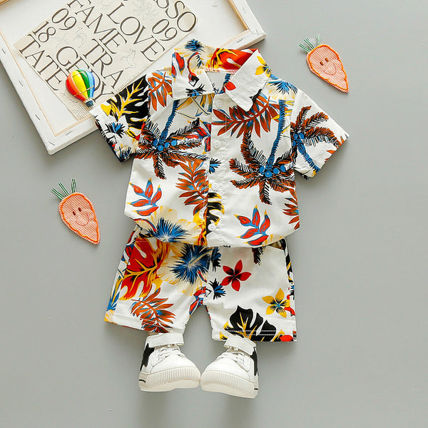 Conjunto de Playa Infantil Floral - Cardigan y Shorts Cortos - Image 3