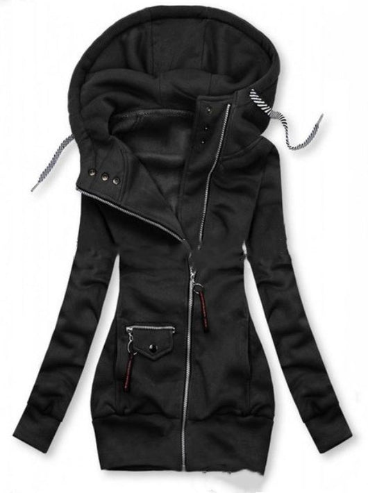 Chaqueta Slim con Capucha y Cordón Cosida - Image 9