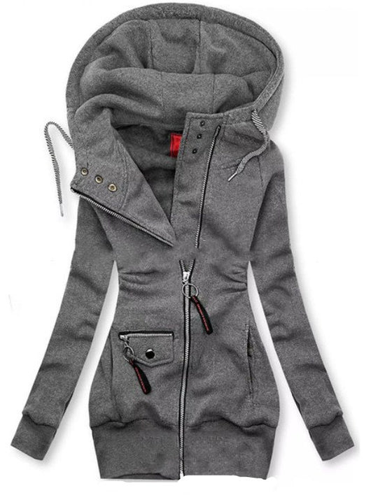 Chaqueta Slim con Capucha y Cordón Cosida - Image 12