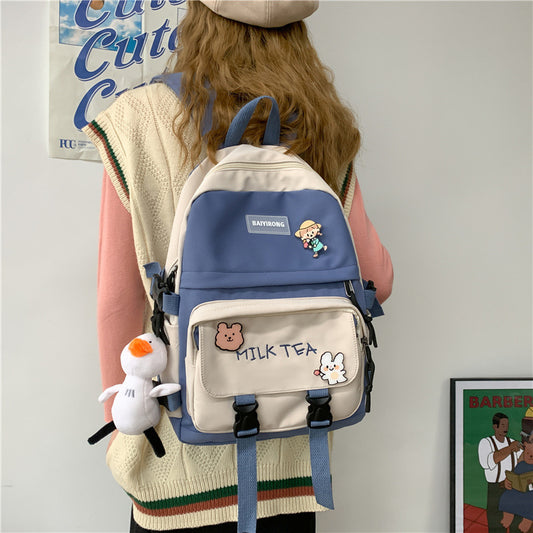 Mochila Escolar Coreana Harajuku - Estilo Minimalista para Estudiantes