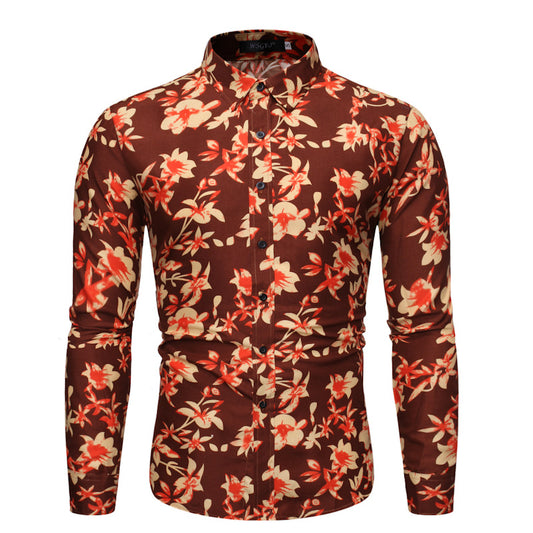 Camisa de Manga Larga Estampado Floral para Hombre - Image 2