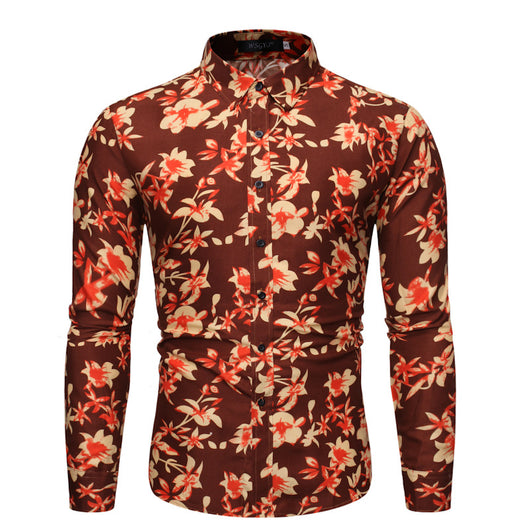 Camisa de Manga Larga Estampado Floral para Hombre - Image 2