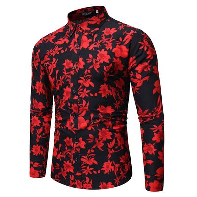 Camisa de Manga Larga Estampado Floral para Hombre - Image 4