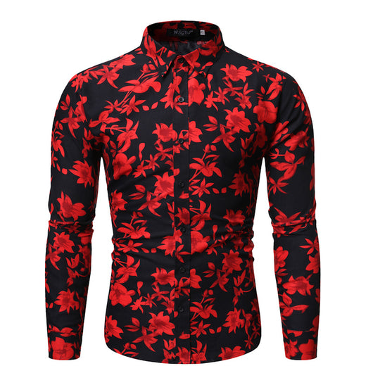 Camisa de Manga Larga Estampado Floral para Hombre - Image 6