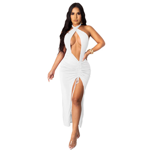 Vestido Plisado Elegante con Abertura Alta - Image 10