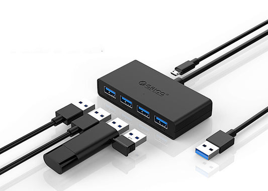 Hub USB 3.0 ORICO G11-H4 para Laptop con Cable Extensor y Puerto de Alimentación