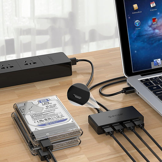 Hub USB 3.0 ORICO G11-H4 para Laptop con Cable Extensor y Puerto de Alimentación - Image 3