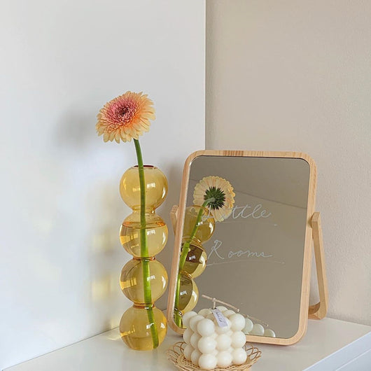 Florero de Cristal Transparente con Diseño de Bola Pequeña