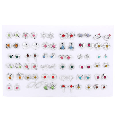 Set de Aretes Dorados y Plateados con Diseño Geométrico y Moño - Pendientes de Moda Coreana