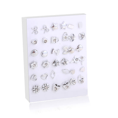 Set de Aretes Dorados y Plateados con Diseño Geométrico y Moño - Pendientes de Moda Coreana - Image 6