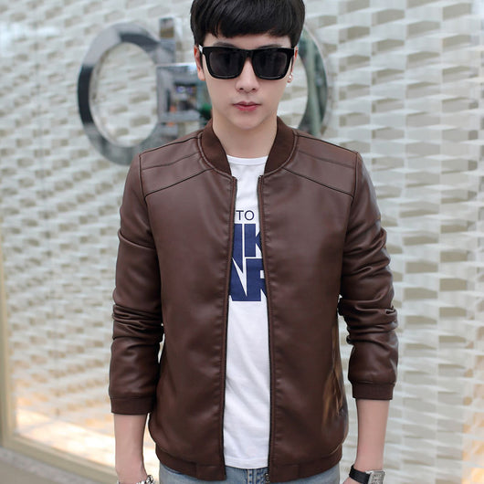 Chaqueta de Cuero PU Slim Fit para Hombre - Estilo Casual Moderno - Image 4