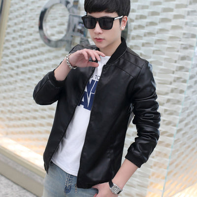 Chaqueta de Cuero PU Slim Fit para Hombre - Estilo Casual Moderno - Image 3