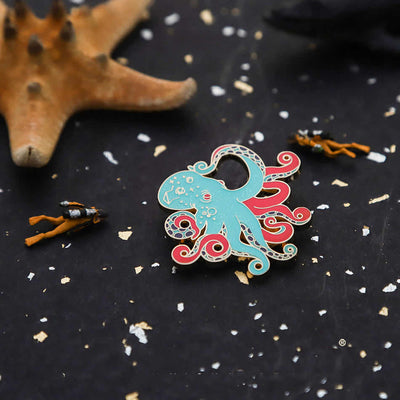 Broche Pareja Pulpo en Metal - Image 7