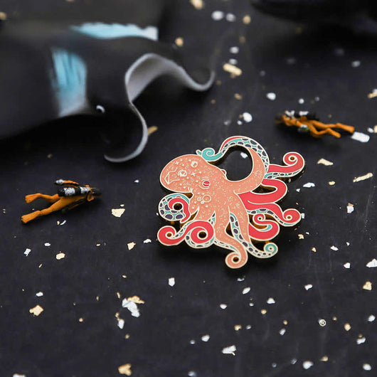 Broche Pareja Pulpo en Metal - Image 8