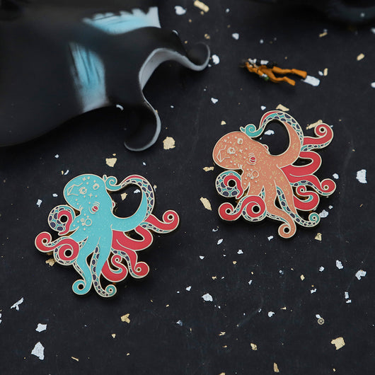 Broche Pareja Pulpo en Metal - Image 4