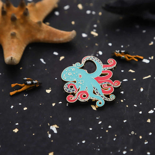 Broche Pareja Pulpo en Metal - Image 2