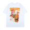 Loose Hip-hop T-shirt with Character Print Round Neck Short Sleeve