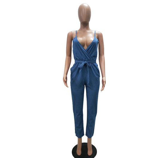 Traje de baño enterizo con cinturón liso ajustable - Image 4