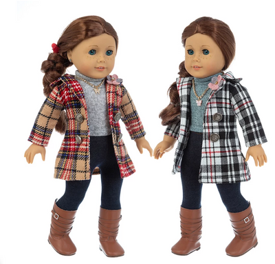 Conjunto de Ropa para Muñecas: Chaqueta a Cuadros con Jeans - Image 6