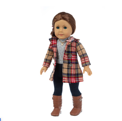 Conjunto de Ropa para Muñecas: Chaqueta a Cuadros con Jeans - Image 8
