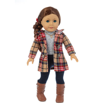 Conjunto de Ropa para Muñecas: Chaqueta a Cuadros con Jeans - Image 2