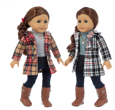 Conjunto de Ropa para Muñecas: Chaqueta a Cuadros con Jeans