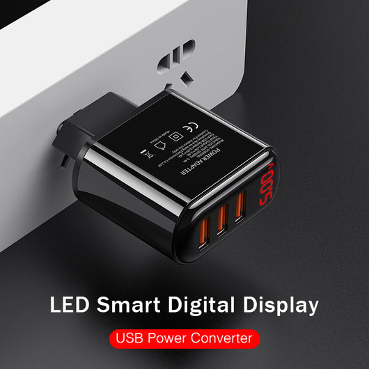 Cargador USB Triple Puerto con Pantalla LED - Carga Rápida 3.4A - Image 3