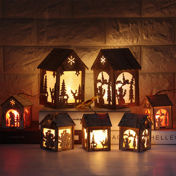 Casitas de Madera Navideñas Decorativas Artesanales