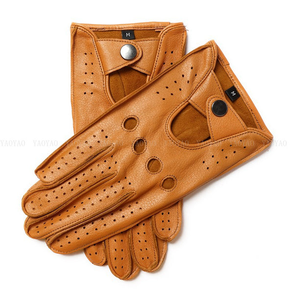 Guantes de Dedos Abiertos Faux Deer para Hombre