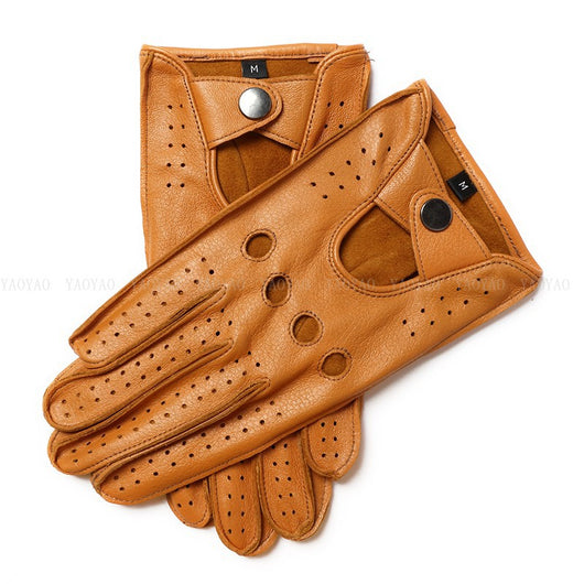 Guantes de Dedos Abiertos Faux Deer para Hombre