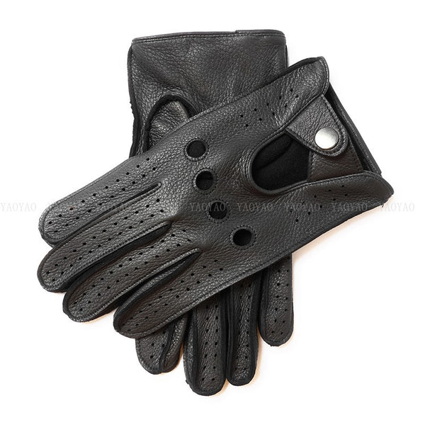 Guantes de Dedos Abiertos Faux Deer para Hombre