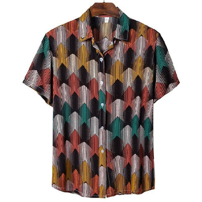 Camisa Floral Holgada de Manga Corta para Playa - Image 13