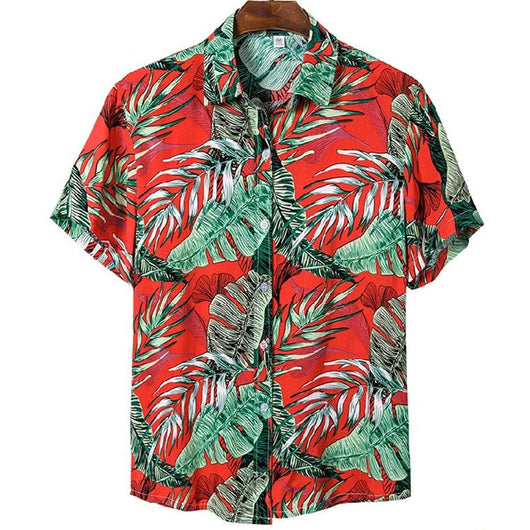 Camisa Floral Holgada de Manga Corta para Playa - Image 12