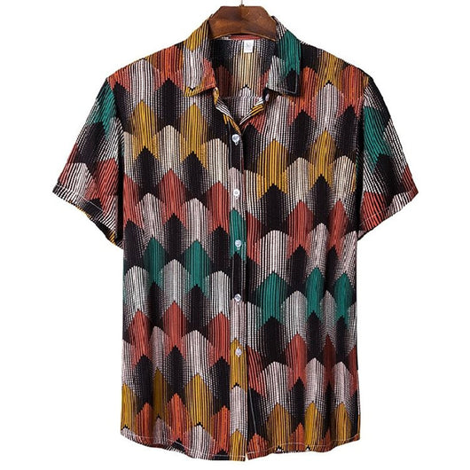 Camisa Floral Holgada de Manga Corta para Playa - Image 6