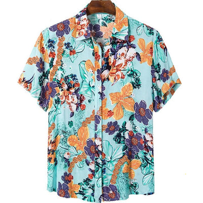 Camisa Floral Holgada de Manga Corta para Playa - Image 4