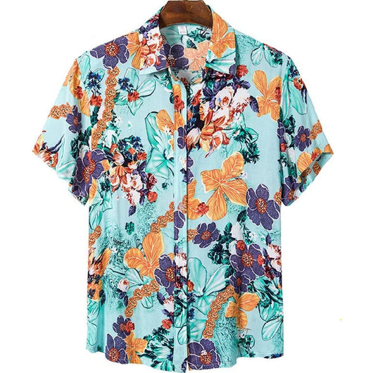 Camisa Floral Holgada de Manga Corta para Playa - Image 4