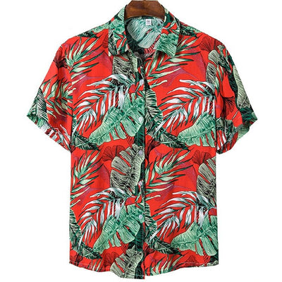 Camisa Floral Holgada de Manga Corta para Playa - Image 8
