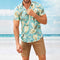 Camisa Floral Holgada de Manga Corta para Playa