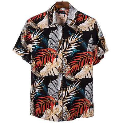Camisa Floral Holgada de Manga Corta para Playa - Image 3