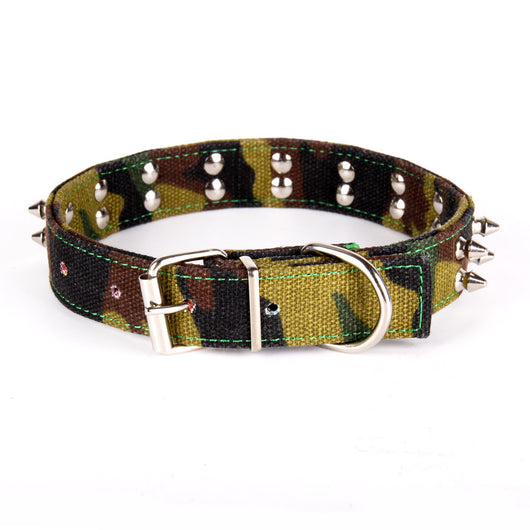 Collar de Lona Camuflaje con Púas para Mascotas - Image 9