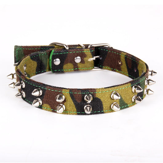 Collar de Lona Camuflaje con Púas para Mascotas - Image 13