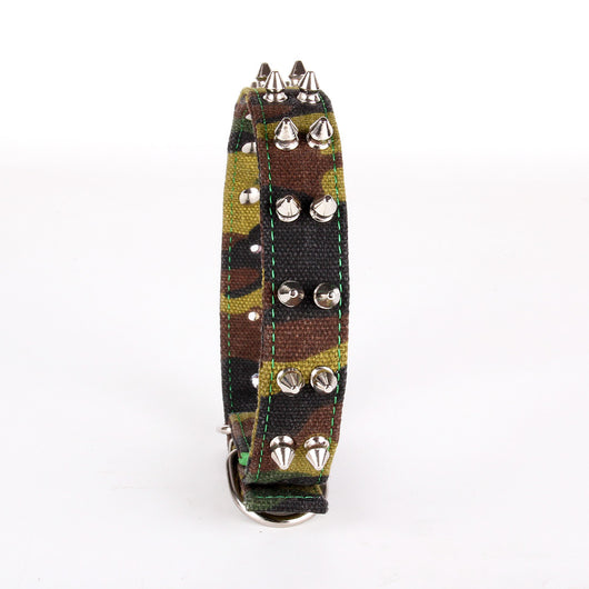 Collar de Lona Camuflaje con Púas para Mascotas - Image 3