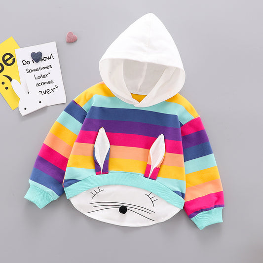Sudadera Infantil con Capucha y Orejas para Niña