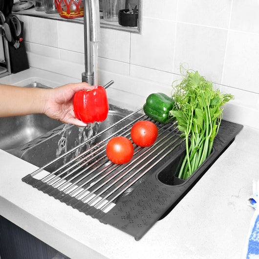Escurridor de Platos Plegable en Acero Inoxidable