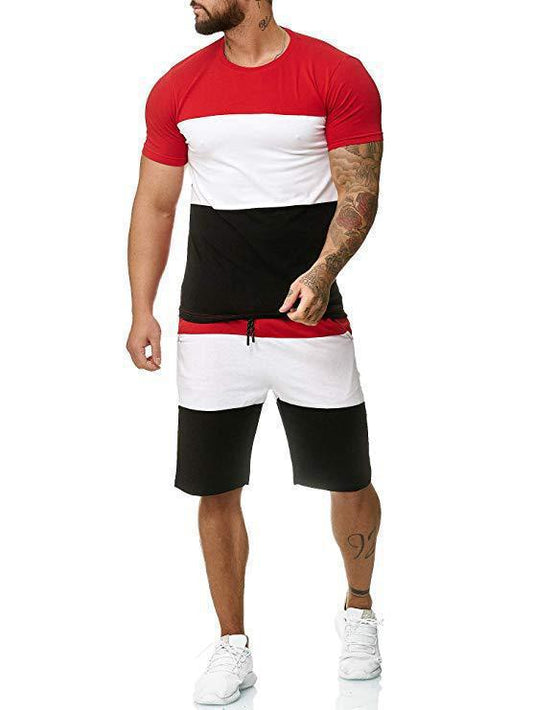 Conjunto Deportivo Hombre con Diseño a Contraste - Camiseta y Pantalón